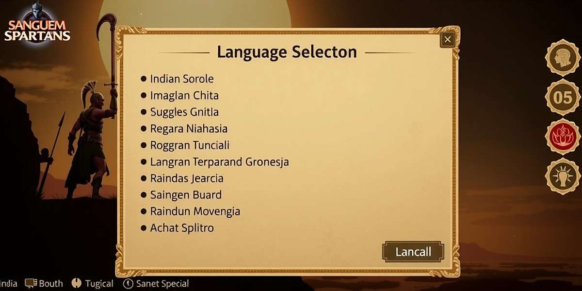 Sanguem Spartans Language Support Sanguem Spartans language selection screen showing various Indian language options